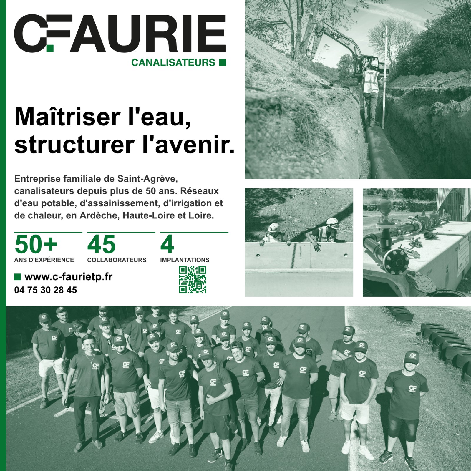 Mur de stand C.FAURIE 2 × 2 m, fond blanc