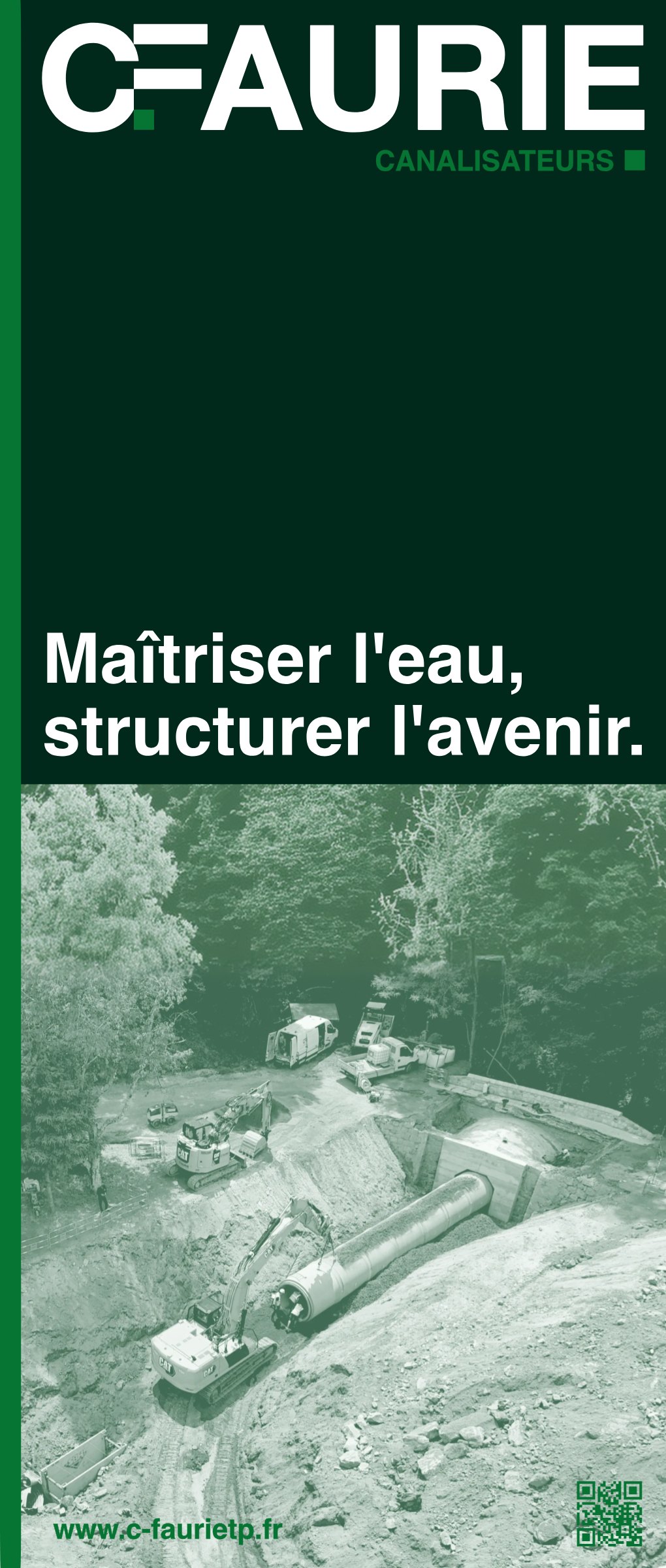 Roll-up C.FAURIE fond vert profond