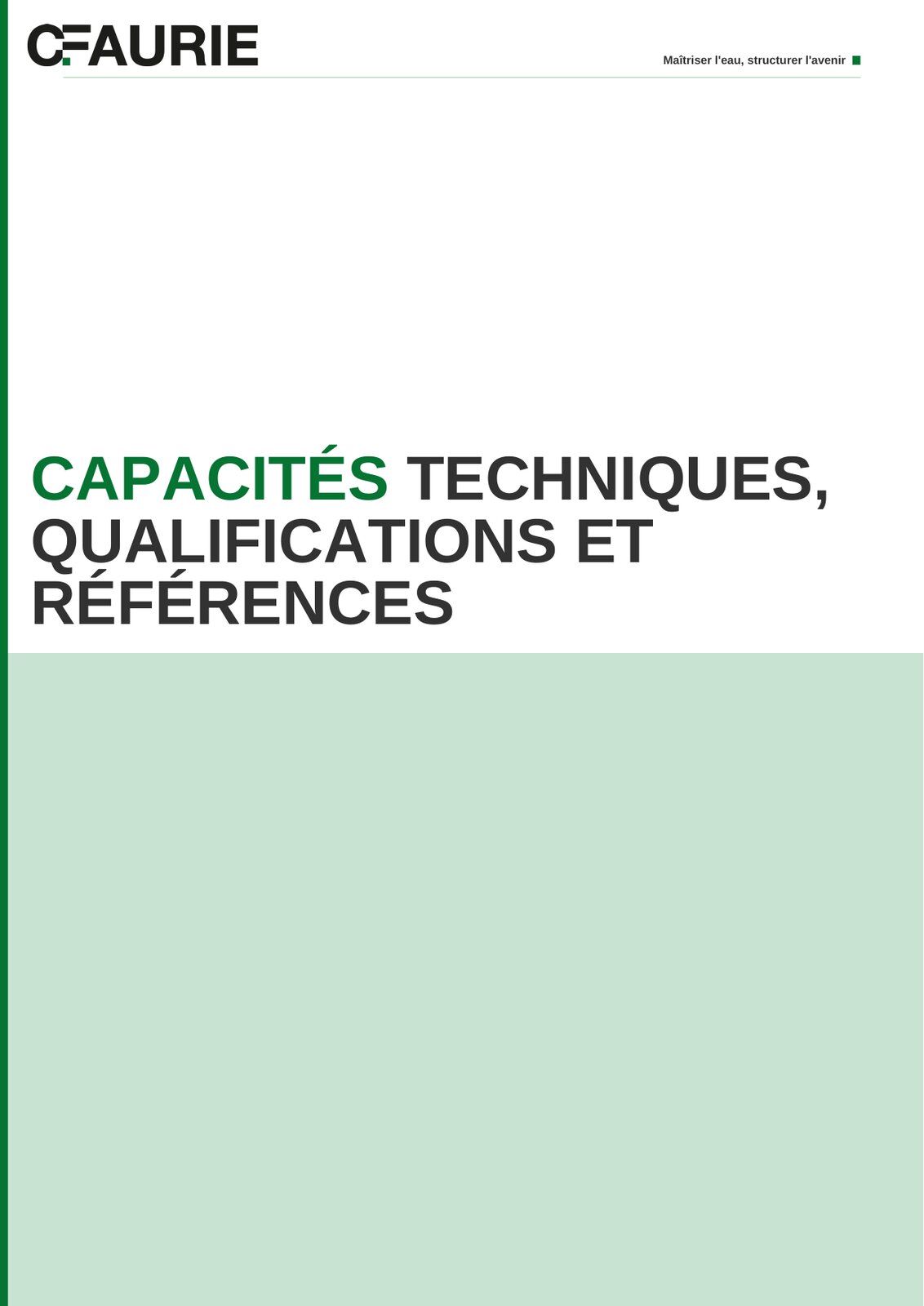 Couverture fond vert demi-page