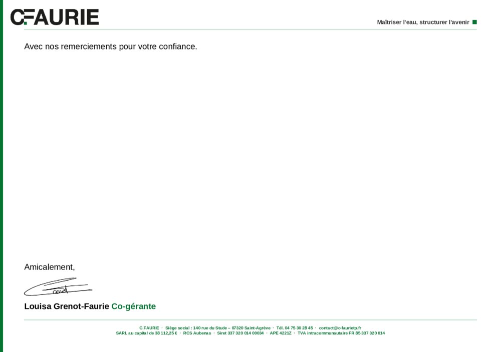 Carte signée par Louisa Grenot-Faurie