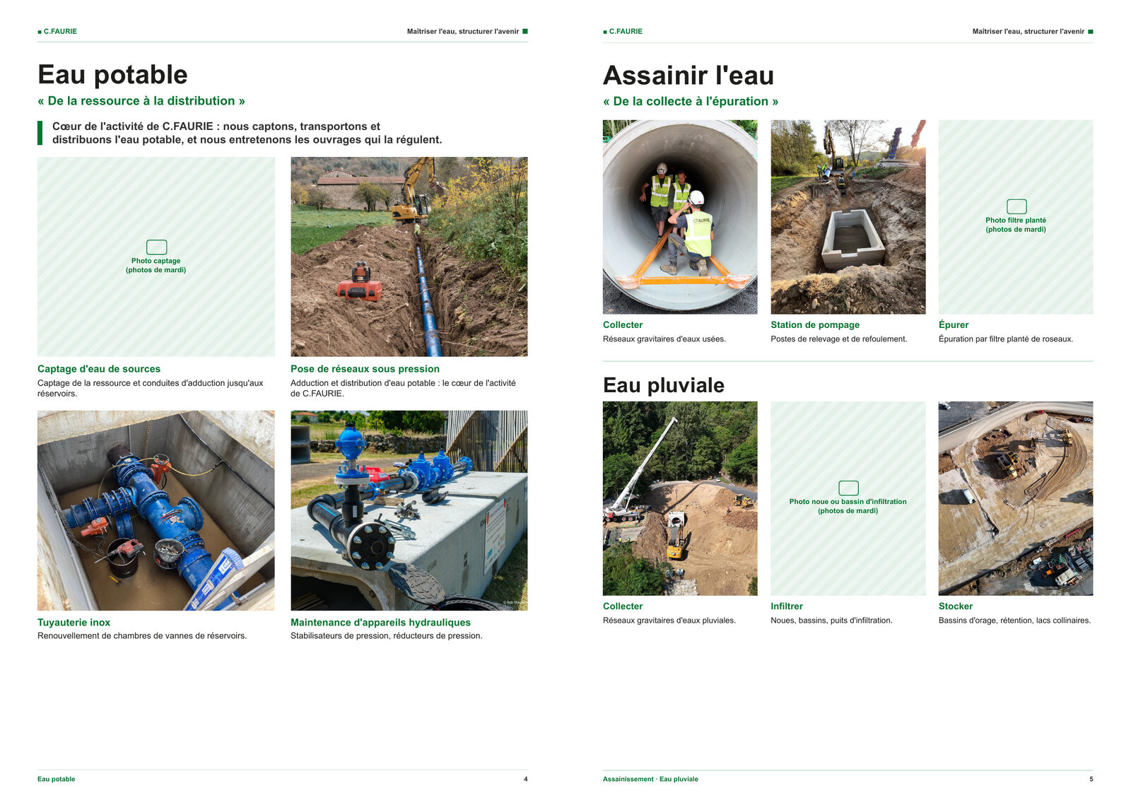 Brochure C.FAURIE : pages 4 et 5, eau potable et assainissement