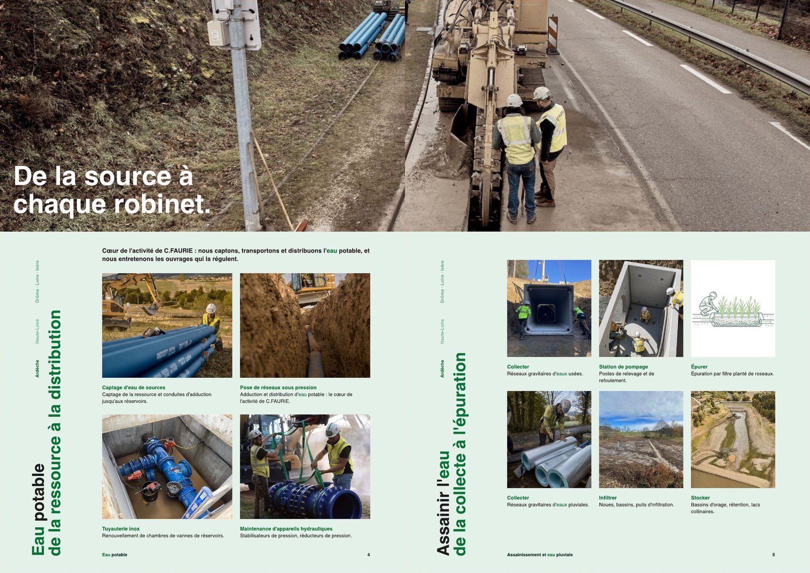 Brochure C.FAURIE : pages 4 et 5, eau potable et assainissement
