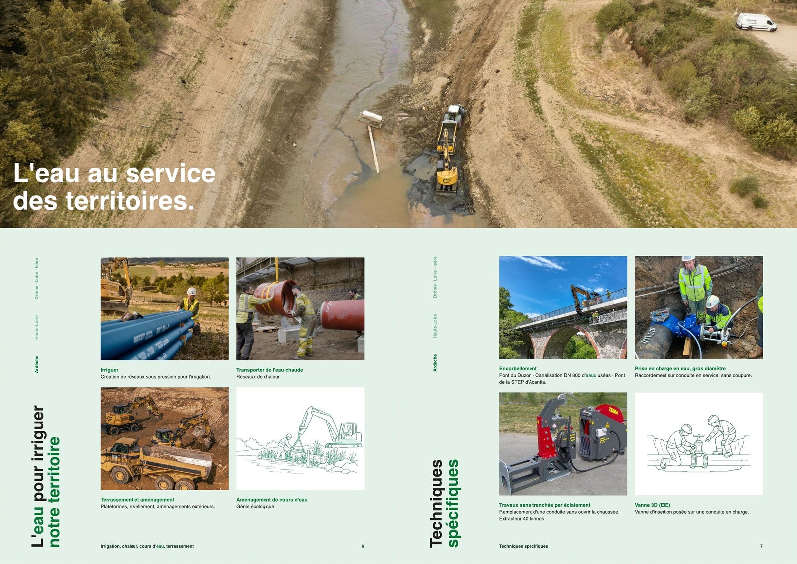 Brochure C.FAURIE : pages 6 et 7, aménagement et techniques spécifiques