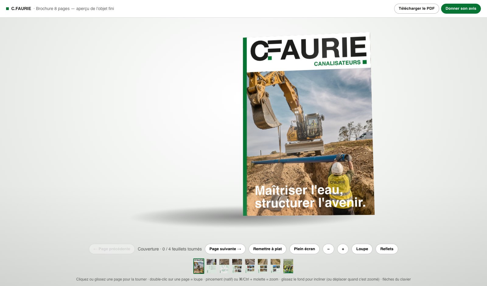 Brochure C.FAURIE : aperçu 3D de l'objet fini