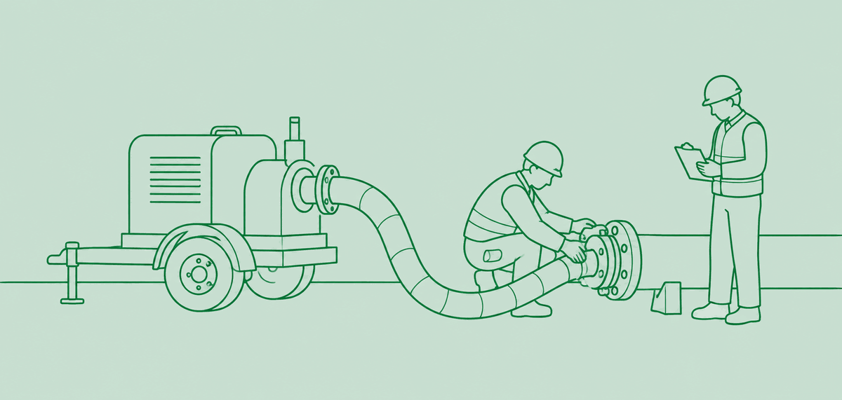 Illustration — pompage et essais