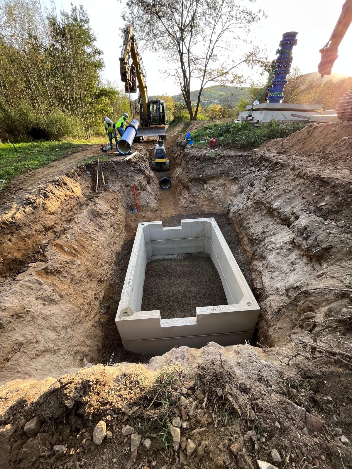 Ouvrage béton d'un poste de pompage