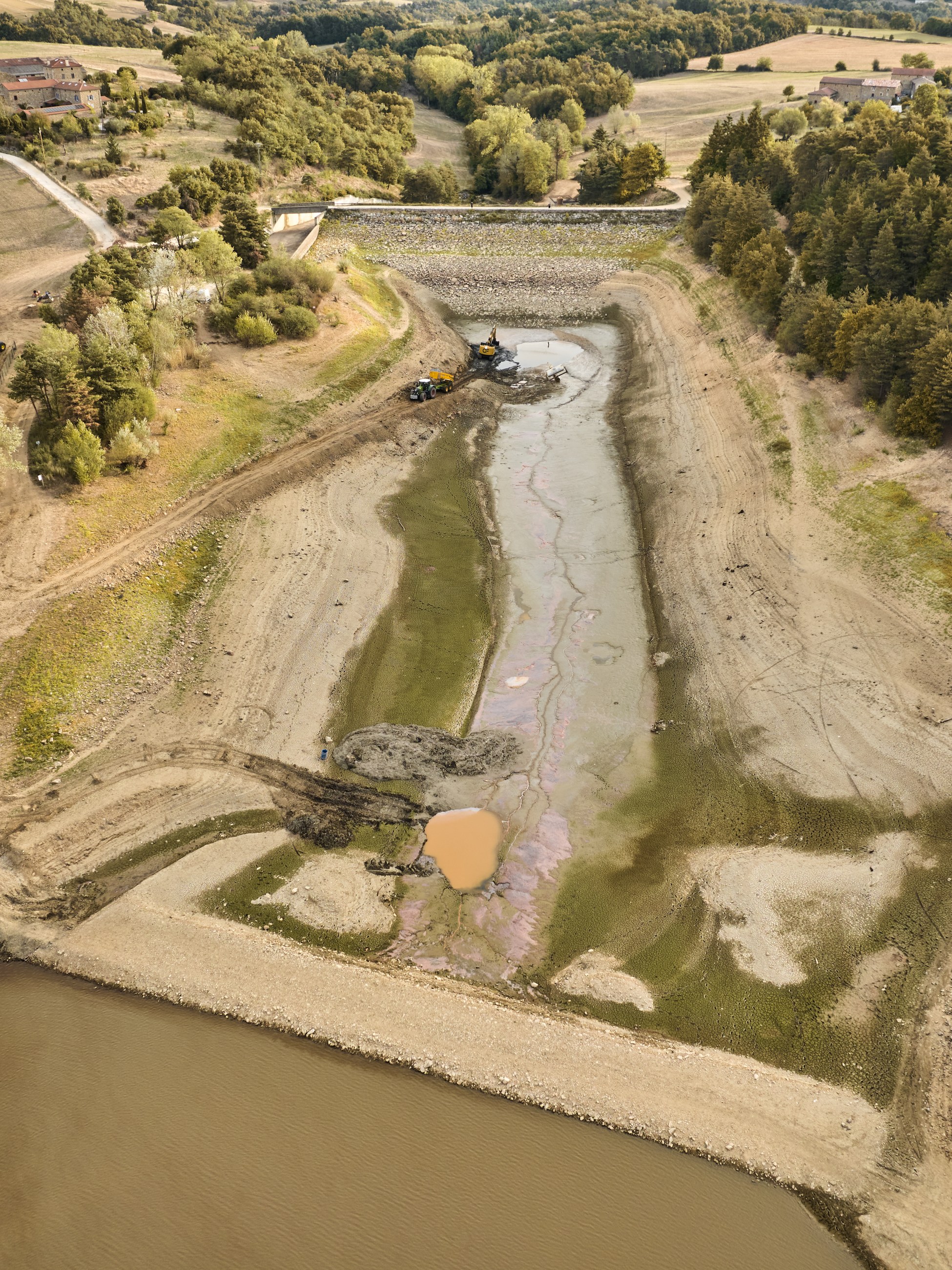 Bassin de rétention en cours de réalisation